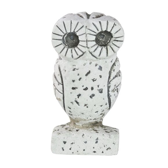 Vintage Hand Carved Stone Owl Figurine Greek Porous Stone White *Repaired* - Picture 1 of 9